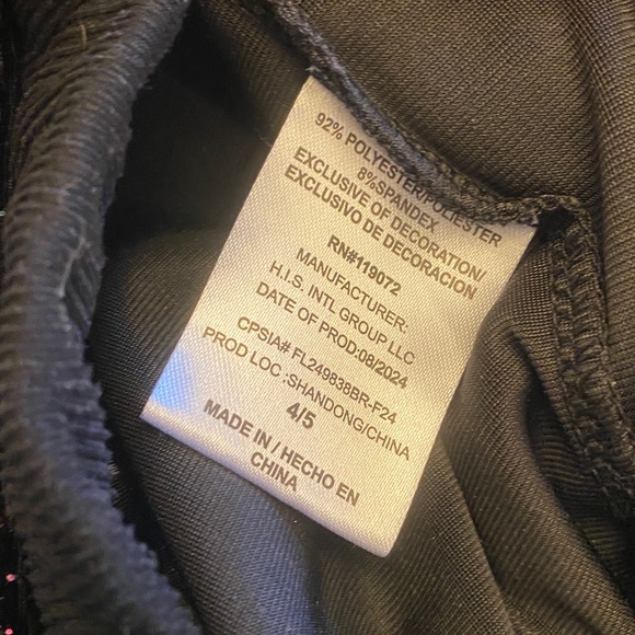 Barbie Black and Multicolor Velour Sequin/Sparkle hoodie/pants 2 piece set - Picture 15 of 15